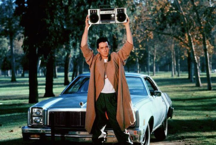 Lloyd Dobbler (John Cusack) in the classic boombox scene, from the Cameron Crowe film "Say Anything" (photo from Entertainment Weekly). 